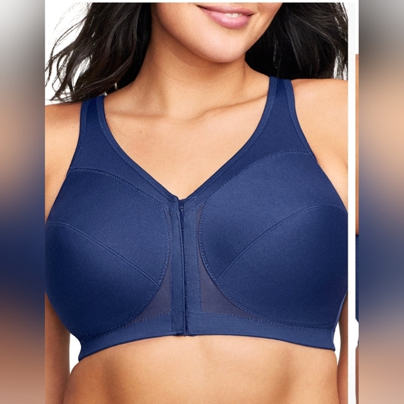 GLAMORIZE WOMENS FULL FIGURE PLUS SIZE 44DD BRA MAGIC LIFT NAVY BLUE NWT